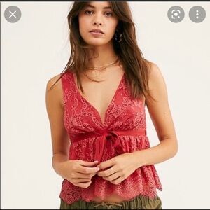 NWT FREE PEOPLE Frenchie kiss lace tank